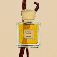 Majouri Imperial Vanilla et ses notes : cassonade, vanille de Madagascar, absolu de fève tonka du Brésil, muscs