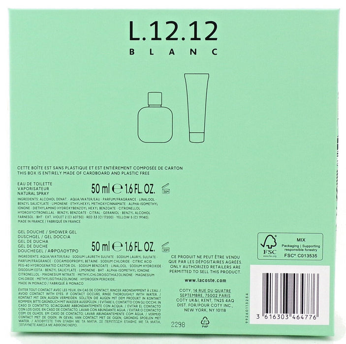 Lacoste L.12.12 Blanc - Set de Regalo Eau De Toilette 2024