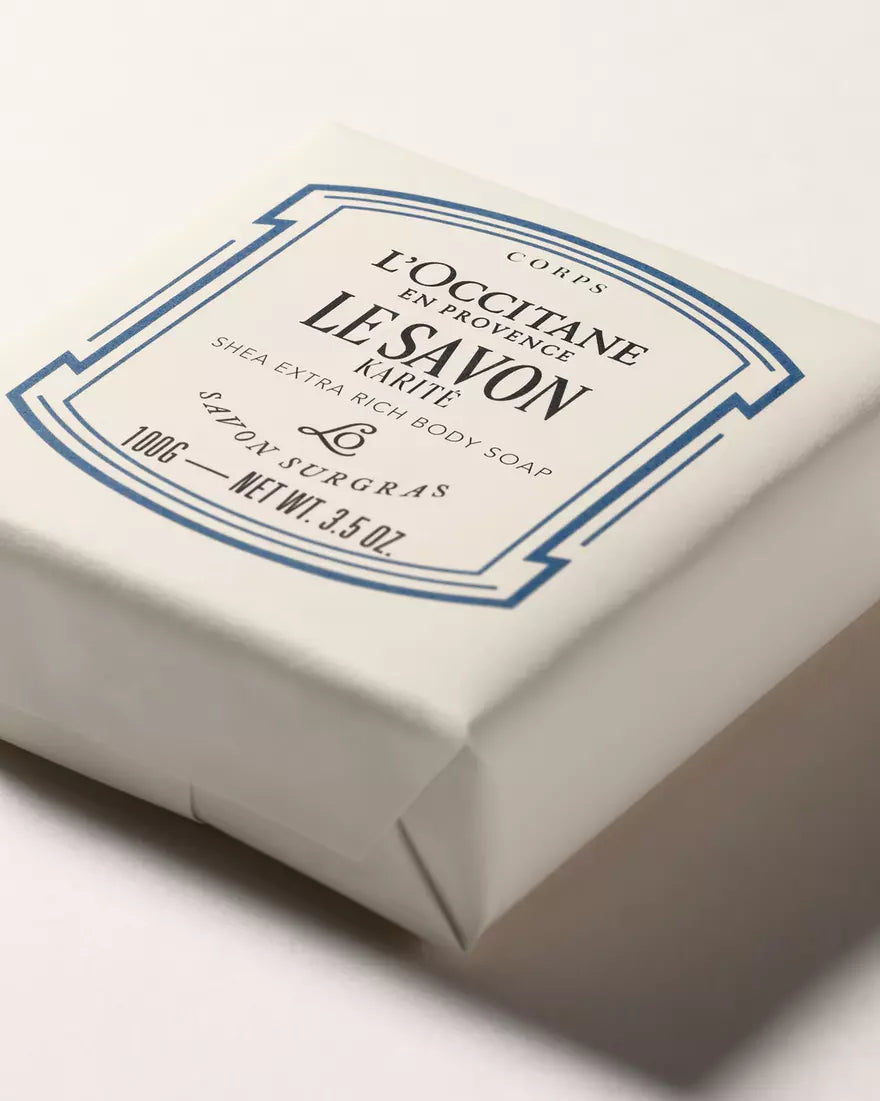 L'Occitane Savon Surgras Karité 100 g, nouveau packaging