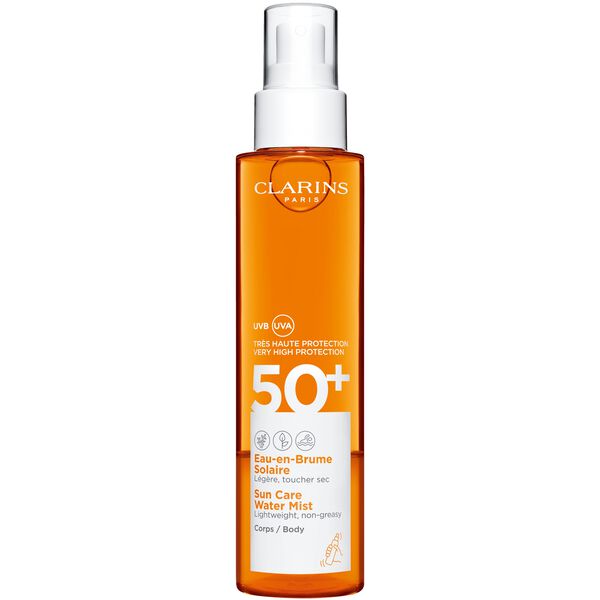 Clarins Suncare Brume Solaire Embellissante Très Haute Protection Corps SPF50+-Parfumerie Olara-1 