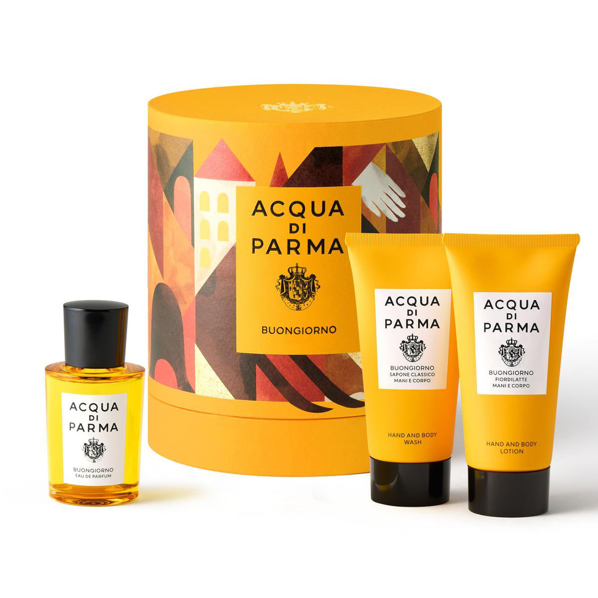 Coffret Acqua di Parma Buongiorno : eau de parfum 50 ml, gel lavant et lotion 75 ml, étui des fêtes