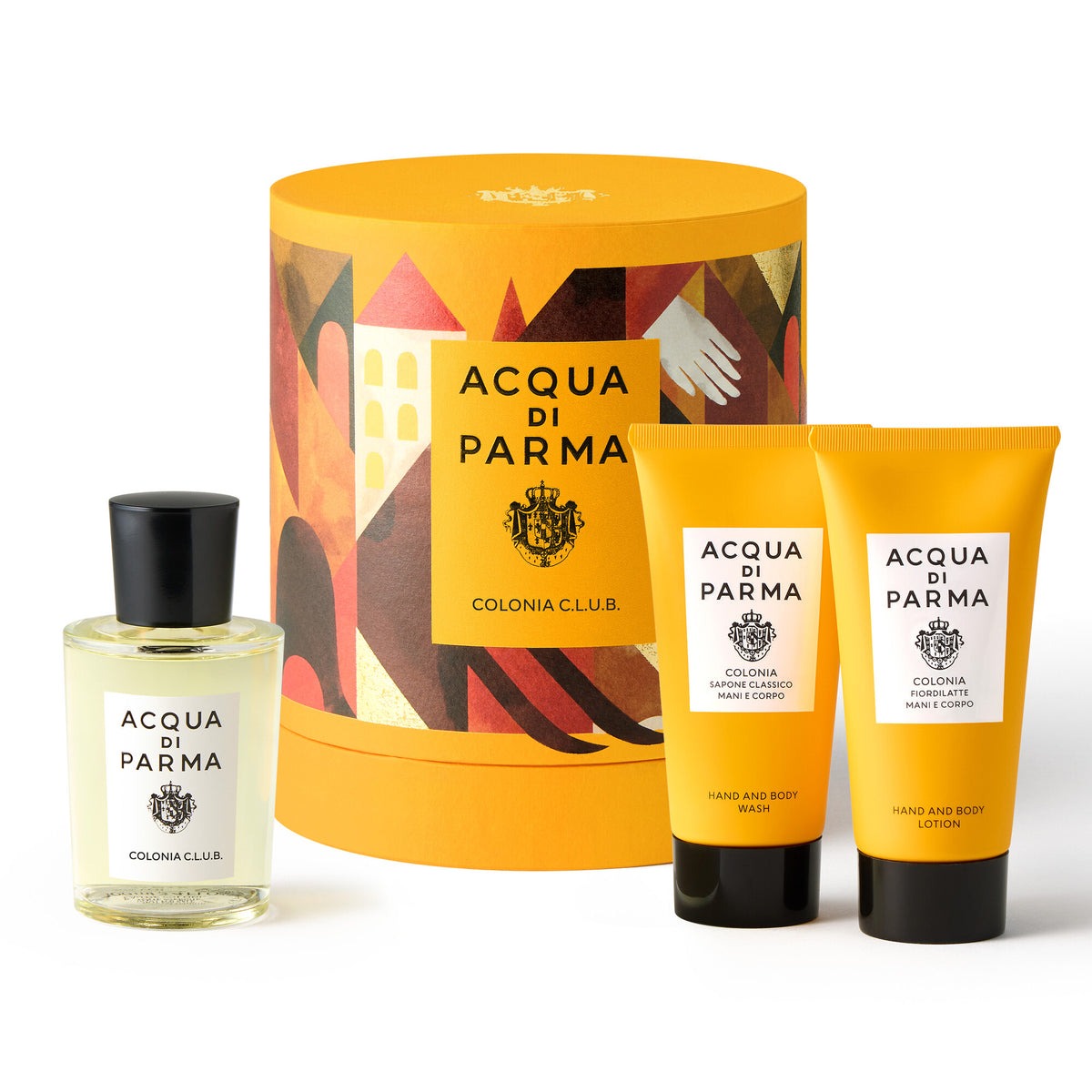 Coffret Acqua di Parma Colonia C.L.U.B. : eau de cologne 100 ml, gel lavant et lotion 75 ml, étui des fêtes
