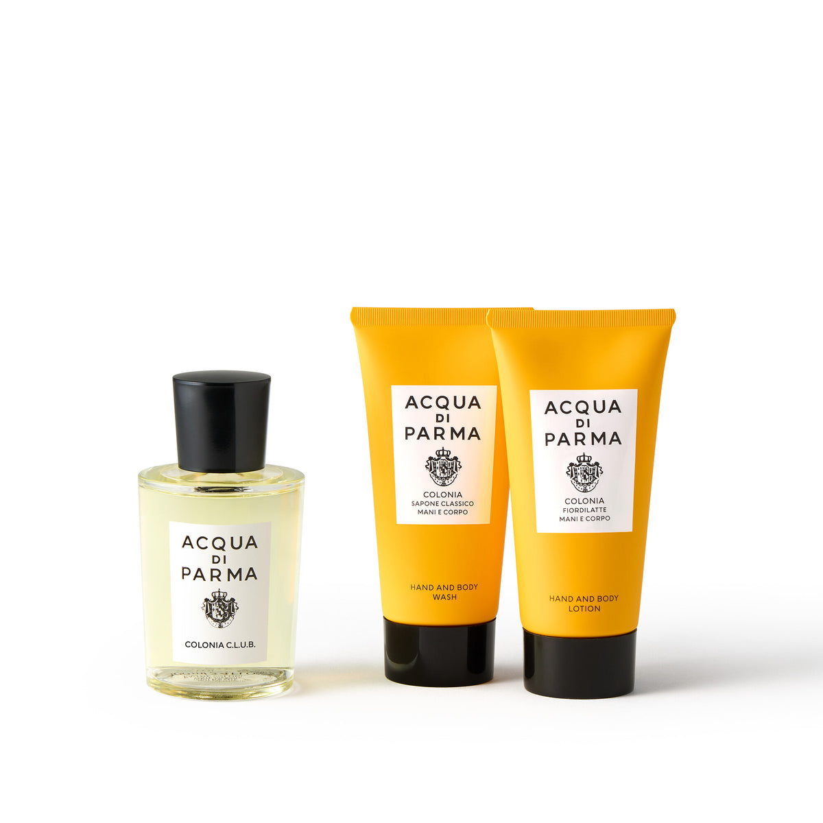 Coffret Acqua di Parma Colonia C.L.U.B. : eau de cologne 100 ml, gel lavant et lotion 75 ml, étui des fêtes