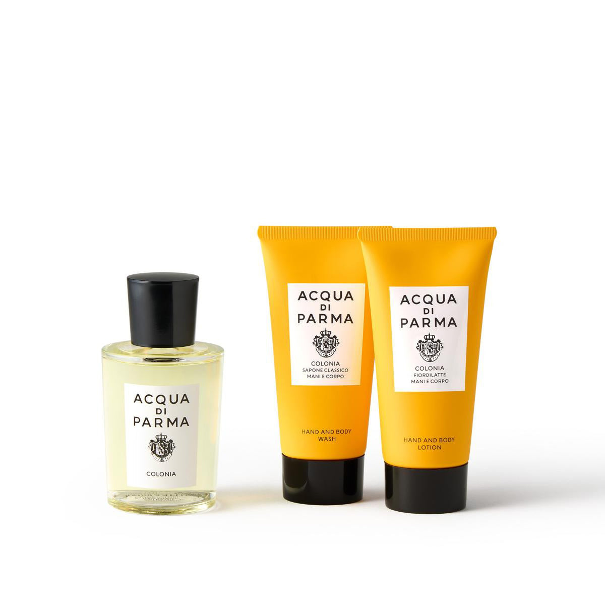 Coffret Acqua di Parma Colonia : eau de cologne 100 ml, gel lavant et lotion 75 ml, étui des fêtes