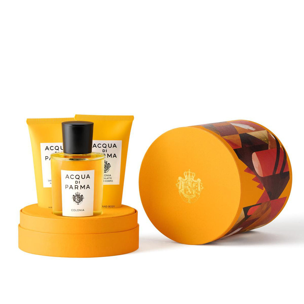 Coffret Colonia ouvert : les trois produits dans leur étui