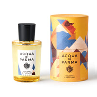 Flacon Colonia Il Profumo en édition limitée et sa boîte à chapeau illustrée par Agostino Iacurci