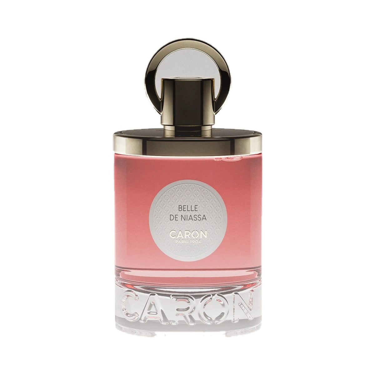 Belle de Niassa - Eau de parfum de Caron, flacon sur fond blanc