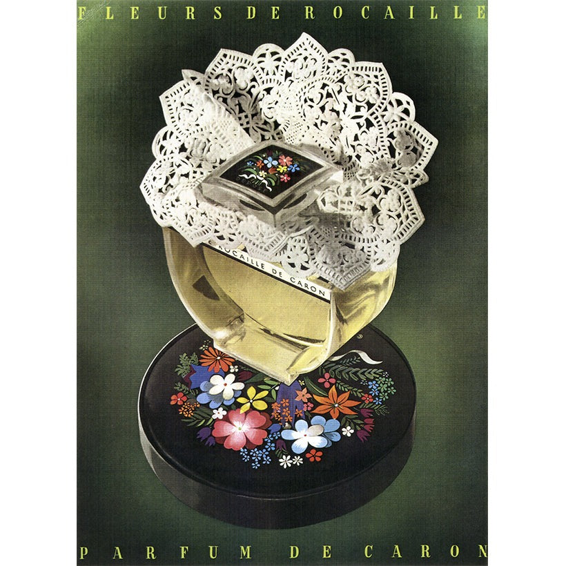 Fleurs de Rocaille - Parfum de Caron, flacon sur fond blanc
