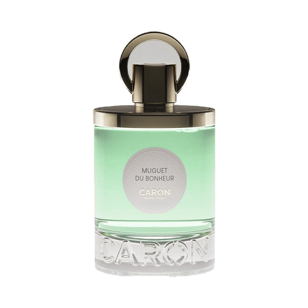 Muguet du Bonheur - Eau de toilette de Caron, flacon sur fond blanc