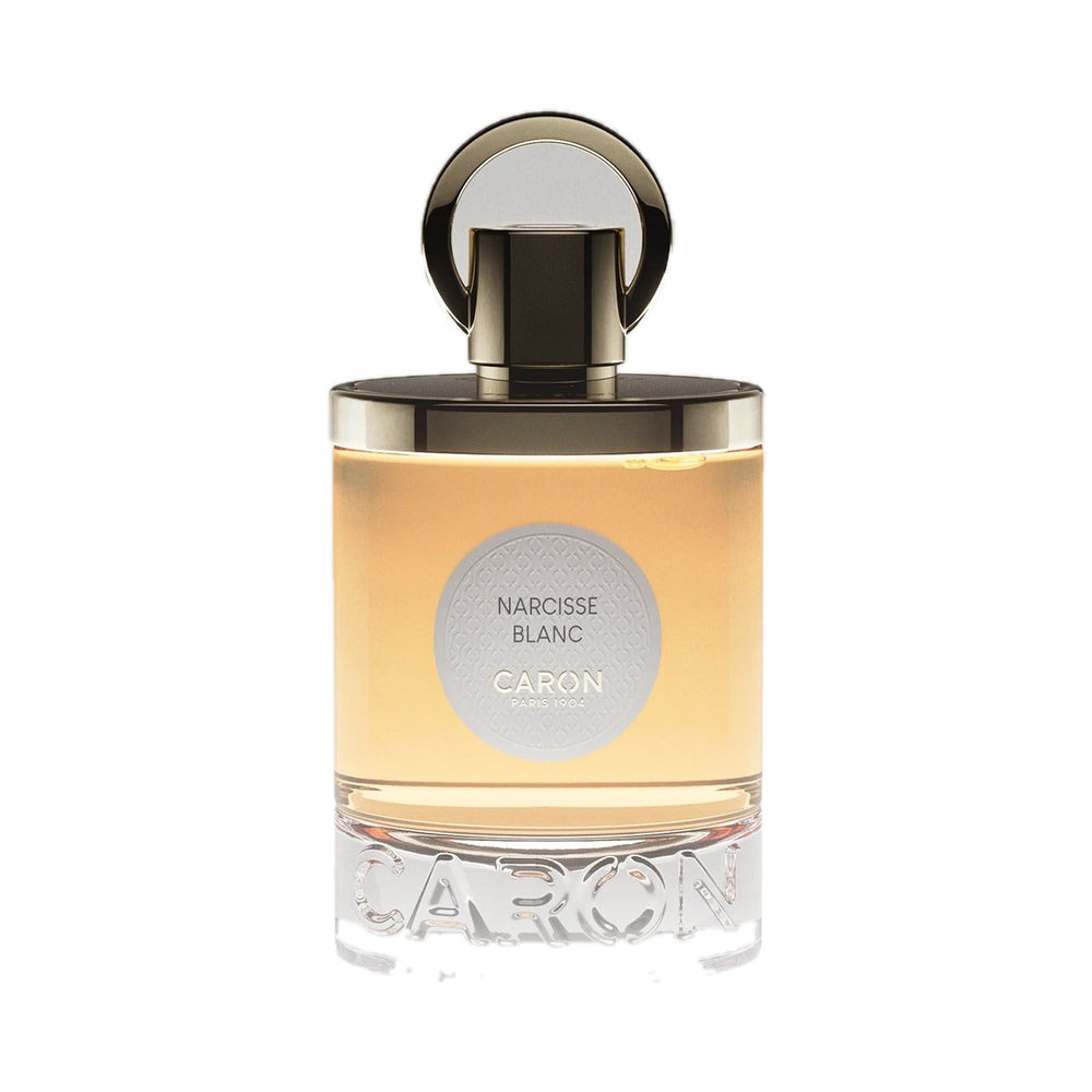 Narcisse Blanc - Eau de parfum de Caron, flacon sur fond blanc