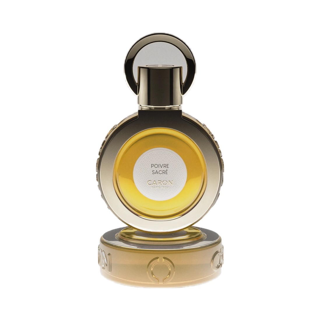 Poivre Sacré - Eau de parfum de Caron, flacon sur fond blanc