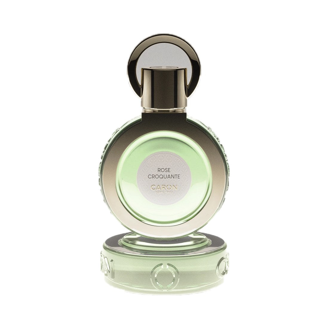 Rose Croquante - Eau de toilette de Caron, flacon sur fond blanc