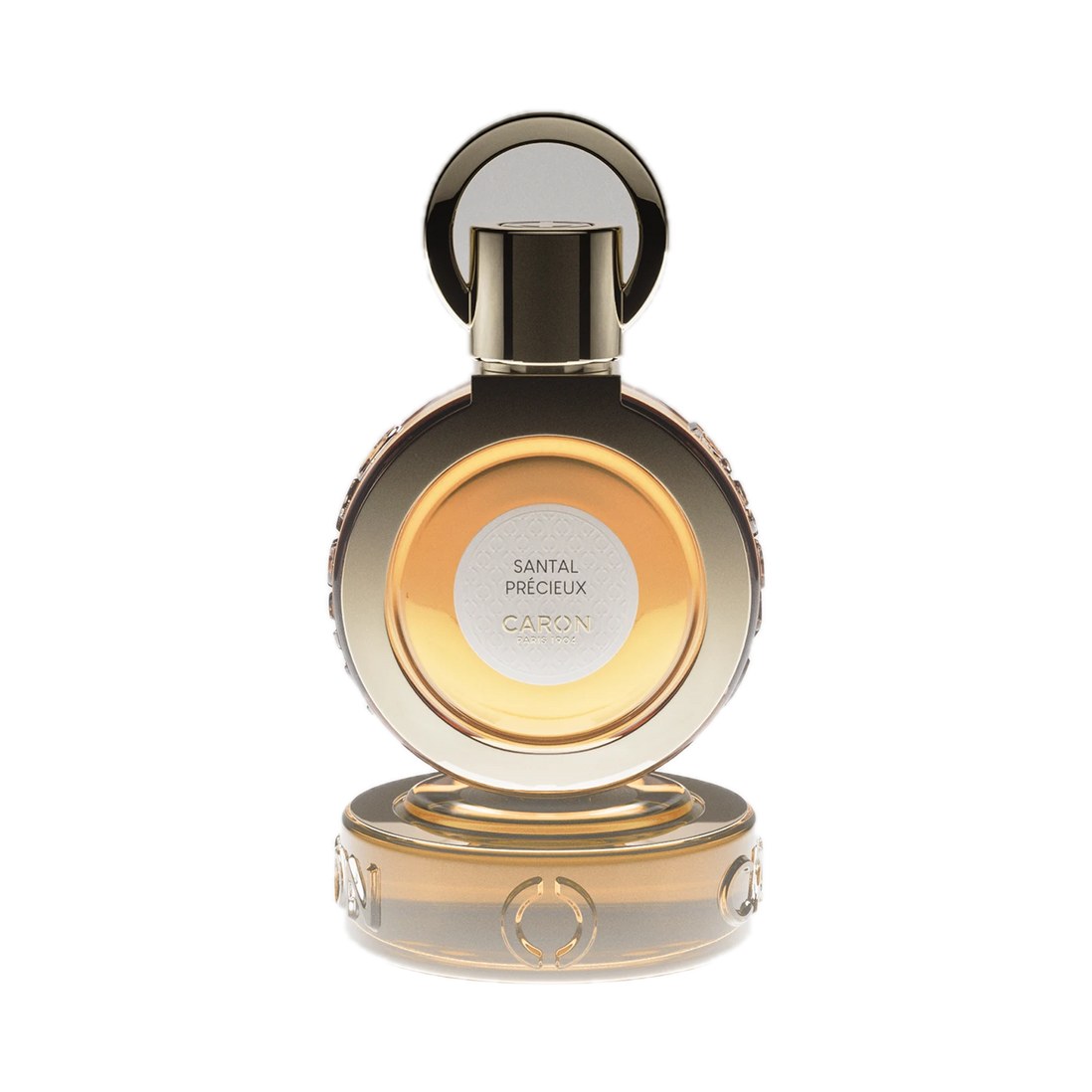 Santal Précieux - Eau de parfum de Caron, flacon sur fond blanc