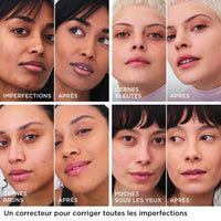 Avant et après Skin Illusion All-in-One Concealer : imperfections, cernes, poches